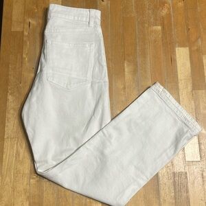 H&M white button fly jeans